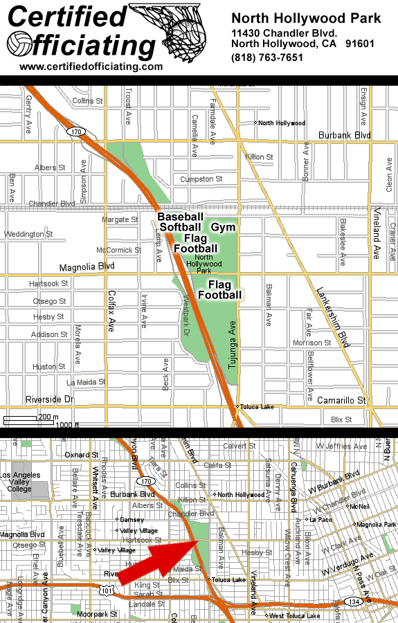 Certified Officiating - North Hollywood Park map